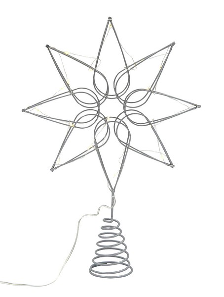 Elora d20cm led star silver b/o