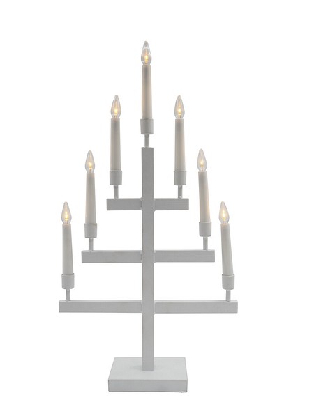Elias metallljusstake vit